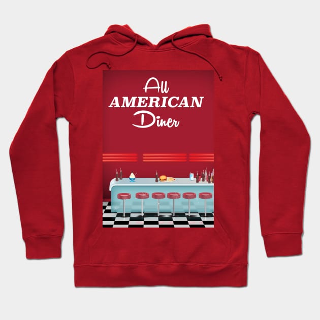 All American Diner Hoodie by nickemporium1